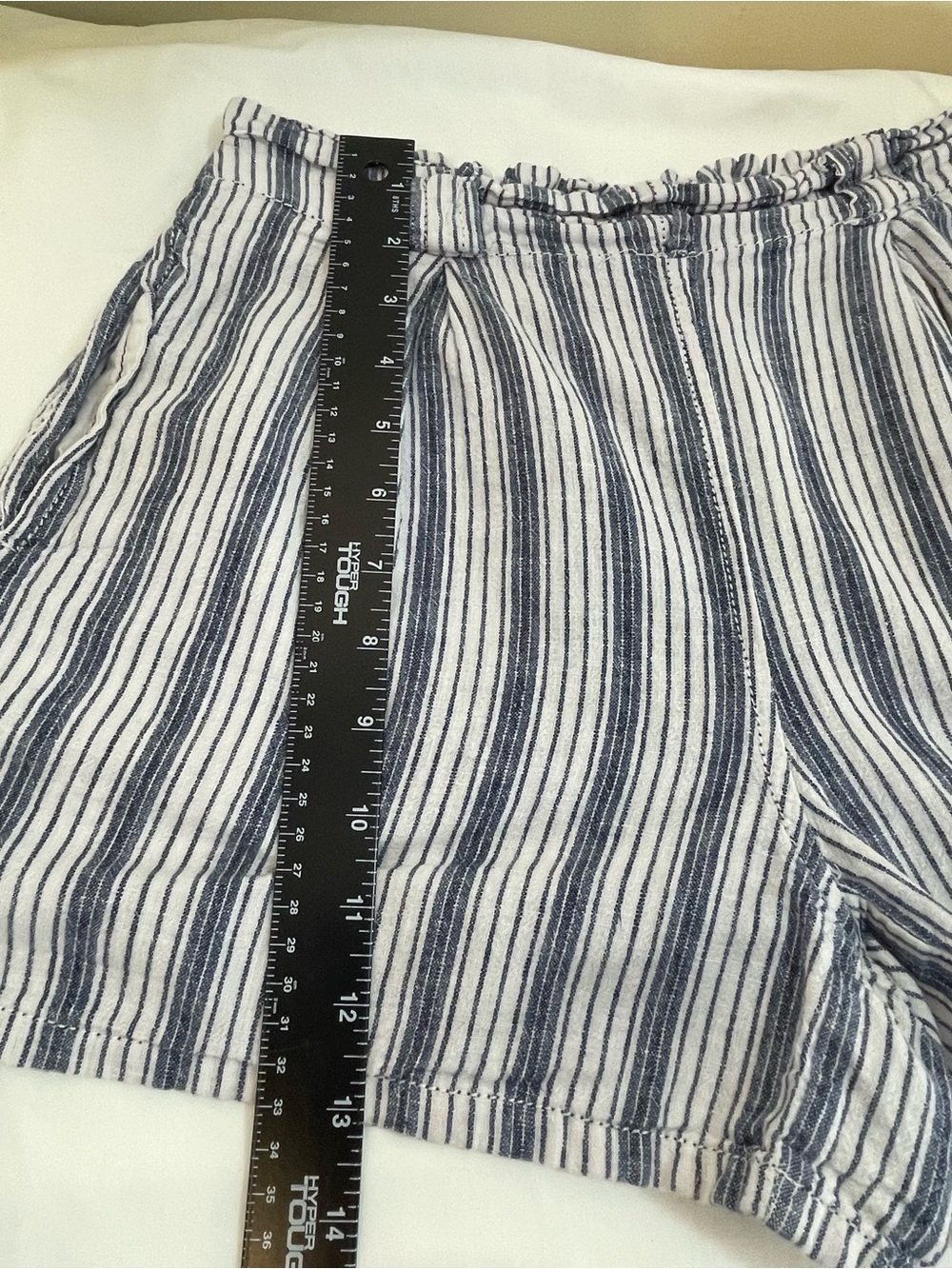Max Studios Women’s Striped Shorts with Pockets - Blue & White- Size Small - Picture 8 of 8
